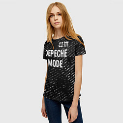 Футболка женская Depeche Mode glitch на темном фоне: символ сверху, цвет: 3D-принт — фото 2