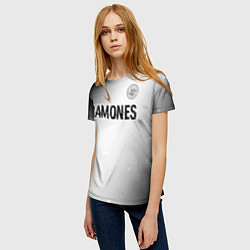 Футболка женская Ramones glitch на светлом фоне: символ сверху, цвет: 3D-принт — фото 2