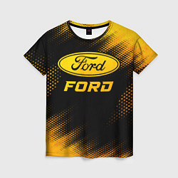 Женская футболка Ford - gold gradient
