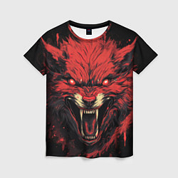 Женская футболка Red wolf