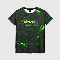 Женская футболка Cyberpunk 2077 phantom liberty green