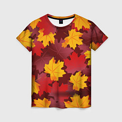 Женская футболка Кленовые листья паттерном