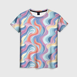 Женская футболка Абстрактные волны пастельные цвета