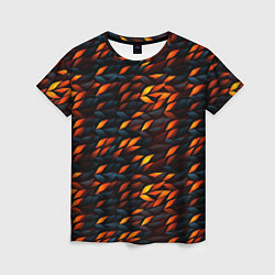 Футболка женская Black orange texture, цвет: 3D-принт