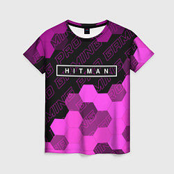 Футболка женская Hitman pro gaming: символ сверху, цвет: 3D-принт
