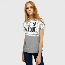 Футболка женская Fallout glitch на светлом фоне: символ сверху, цвет: 3D-принт — фото 2