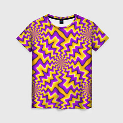 Женская футболка Желто-фиолетовая иллюзия вращения