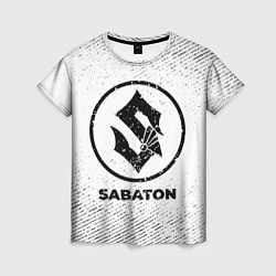 Женская футболка Sabaton с потертостями на светлом фоне