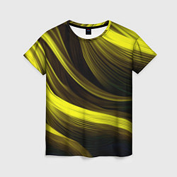 Футболка женская Черные и желтые линии, цвет: 3D-принт