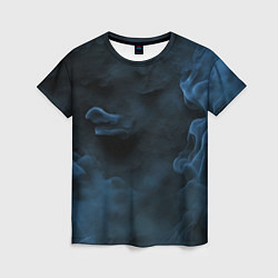 Женская футболка Синий туман текстура от нейросети