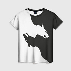 Женская футболка Волк инь ян