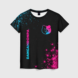 Женская футболка Danganronpa - neon gradient: надпись, символ