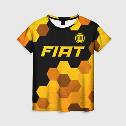 Женская футболка Fiat - gold gradient: символ сверху