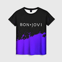 Женская футболка Bon Jovi purple grunge
