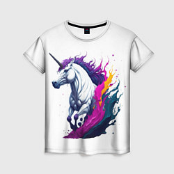 Женская футболка Единорог в красках