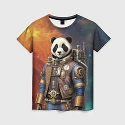 Женская футболка Панда-космонавт - стимпанк