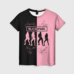 Женская футболка Blackpink силуэт девушек