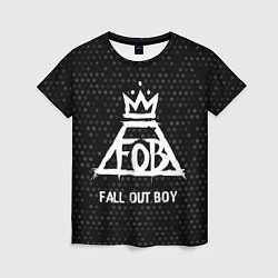 Женская футболка Fall Out Boy glitch на темном фоне