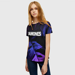 Футболка женская Ramones neon monstera, цвет: 3D-принт — фото 2