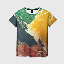 Женская футболка Мраморная радуга