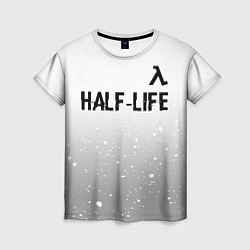 Женская футболка Half-Life glitch на светлом фоне: символ сверху