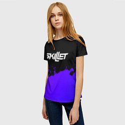 Футболка женская Skillet purple grunge, цвет: 3D-принт — фото 2