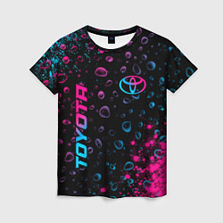 Женская футболка Toyota - neon gradient: надпись, символ