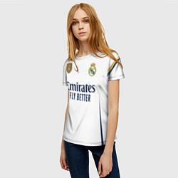 Футболка женская Родриго Реал Мадрид форма 2324 домашняя, цвет: 3D-принт — фото 2