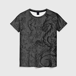 Женская футболка Black dragon - grunge