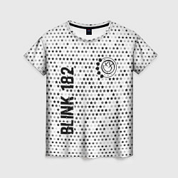 Футболка женская Blink 182 glitch на светлом фоне: надпись, символ, цвет: 3D-принт