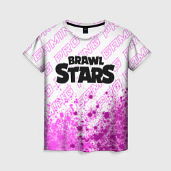 Футболка женская Brawl Stars pro gaming: символ сверху, цвет: 3D-принт