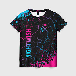 Женская футболка Nightwish - neon gradient: надпись, символ