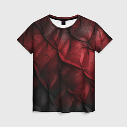 Женская футболка Black red texture