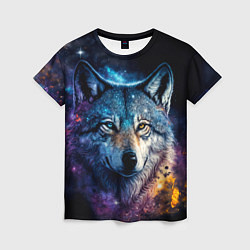 Женская футболка Космический звездный волк