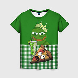 Женская футболка Pepe King with pizza