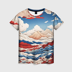 Женская футболка Японский ретро пейзаж