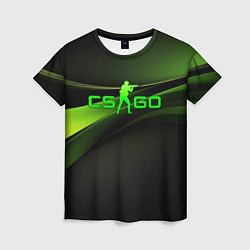 Женская футболка CS GO black green logo