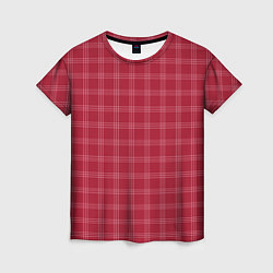 Женская футболка Клетка бордовый паттерн