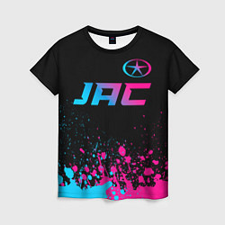 Женская футболка JAC - neon gradient: символ сверху