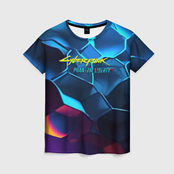 Женская футболка Cyberpunk 2077 neon style