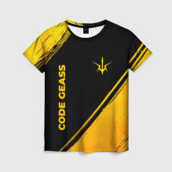Женская футболка Code Geass - gold gradient: надпись, символ