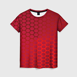 Женская футболка Сотовый красный градиент