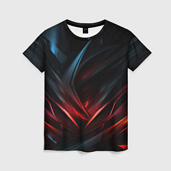 Женская футболка Black red abstract