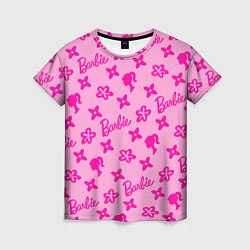 Женская футболка Барби паттерн розовый