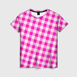 Женская футболка Розовая клетка Барби