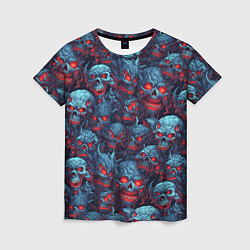 Женская футболка Monster skulls pattern
