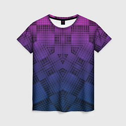 Футболка женская Пурпурно-синий геометрический узор, цвет: 3D-принт