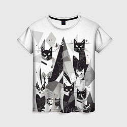 Женская футболка Абстрактные коты