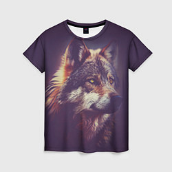 Женская футболка Задумчивый волк
