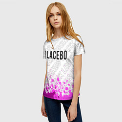 Футболка женская Placebo rock legends: символ сверху, цвет: 3D-принт — фото 2
